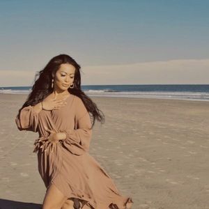 Blush Flowy Long Maxi Wrap Dress